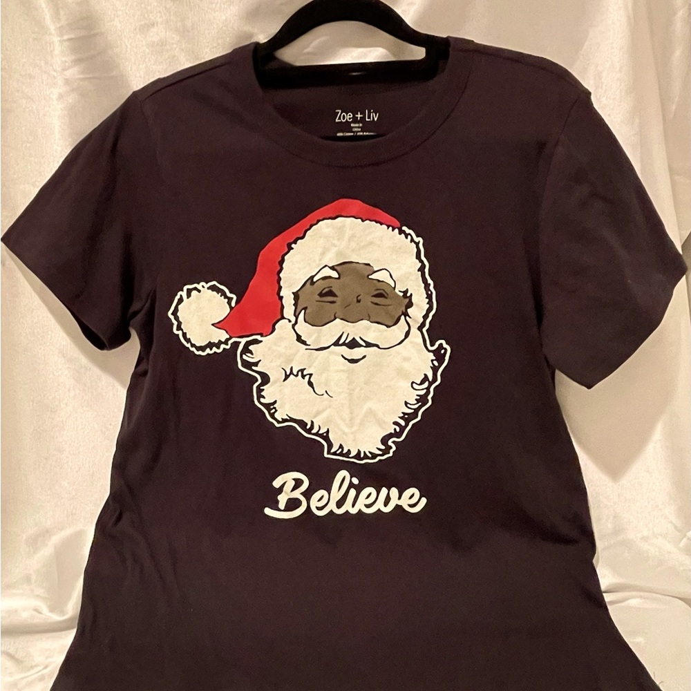 “Black Santa” Women’s T-Shirt, Size Medium